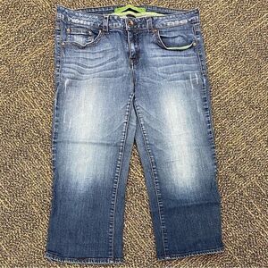 Refuge Wide Leg‎ Cropped Denim Cropped Pedal Pusher Capri Jeans